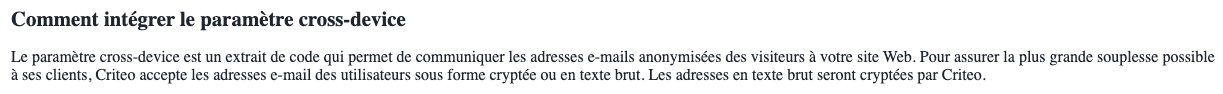 Criteo adresse email brut